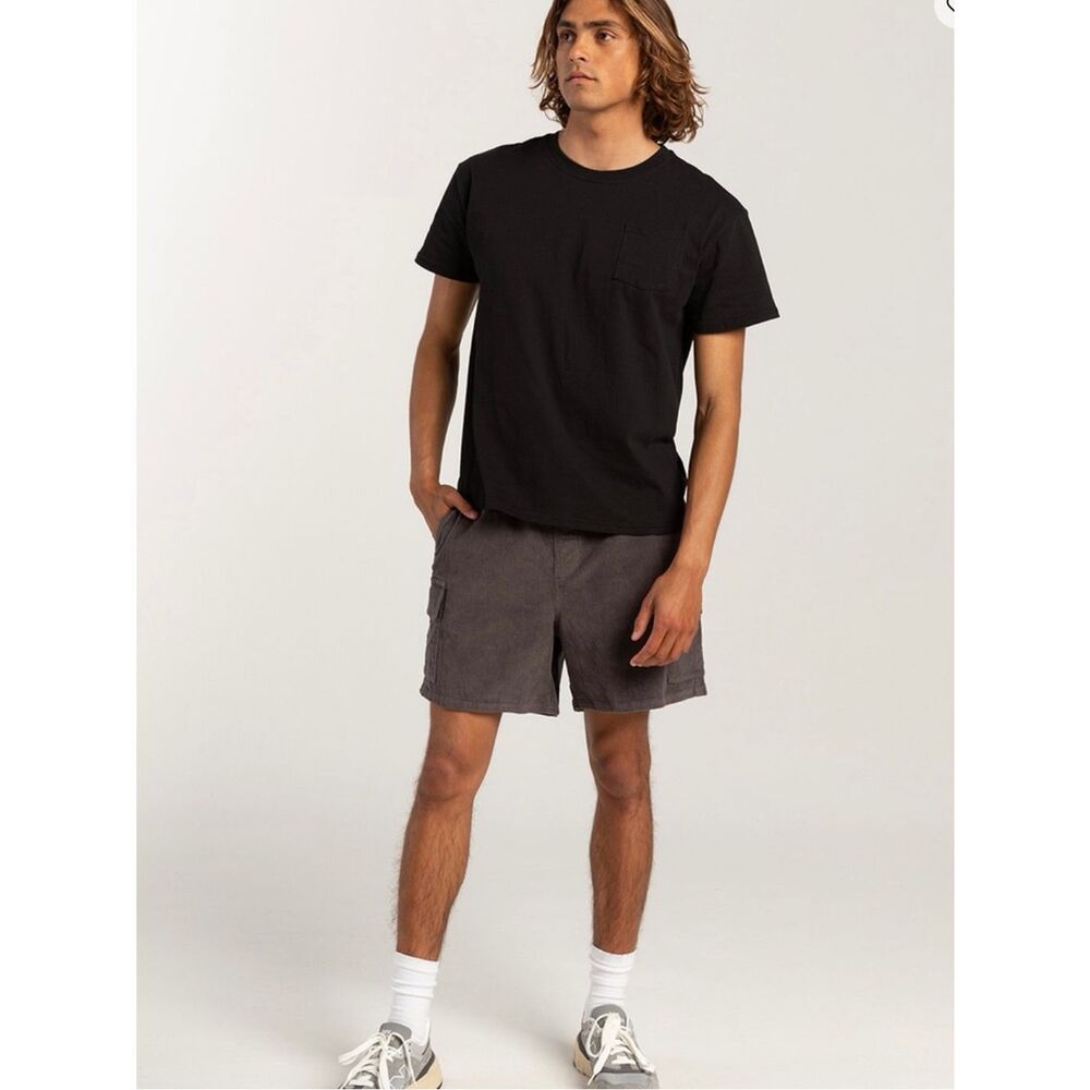 RSQ Gray Cord Cargo Pull On Shorts. Large Elastic Drawstring Summer Vacation